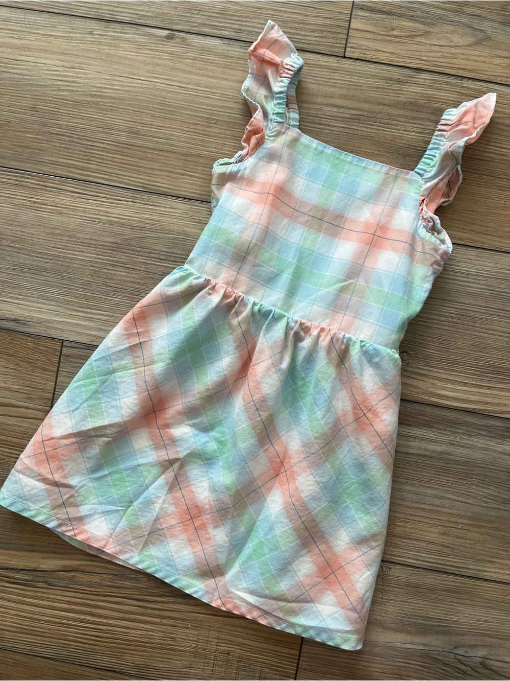 Carter's Plaid Sundress in Peach, Mint & White 4T